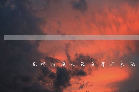 花呗逾期几天会有不良记录 花呗逾期几天会有不良记录