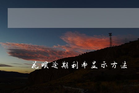 花呗逾期利率显示方法