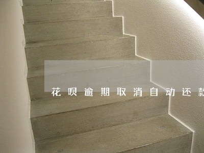 花呗逾期取消自动还款 花呗逾期取消自动还款