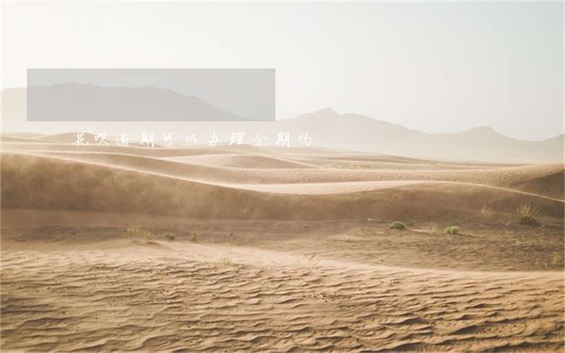 花呗逾期可以办理分期吗 花呗逾期可以办理分期吗