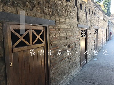 花呗逾期后一次性还清了 花呗逾期后一次性还清了