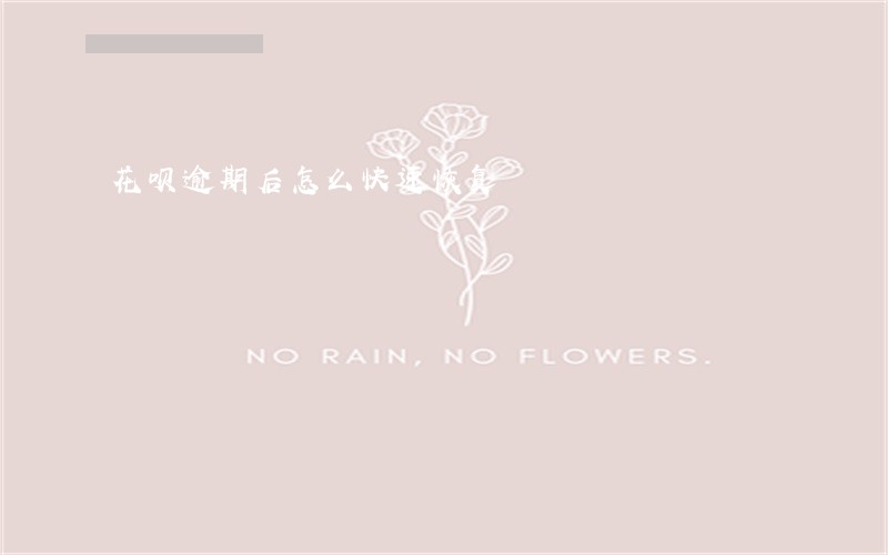 花呗逾期后怎么快速恢复