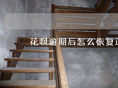 花呗逾期后怎么恢复正常 花呗逾期后怎么恢复正常