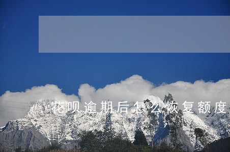 花呗逾期后怎么恢复额度 花呗逾期后怎么恢复额度