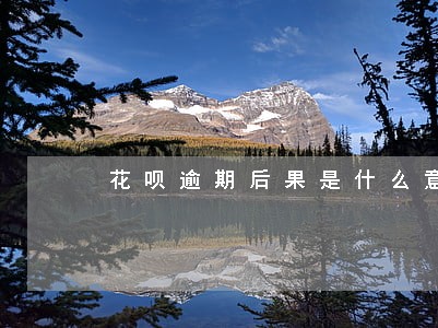 花呗逾期后果是什么意思 花呗逾期后果是什么意思