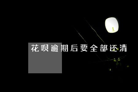花呗逾期后要全部还清 花呗逾期后要全部还清