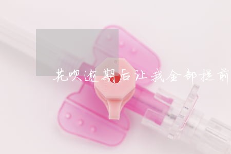 花呗逾期后让我全部提前还清