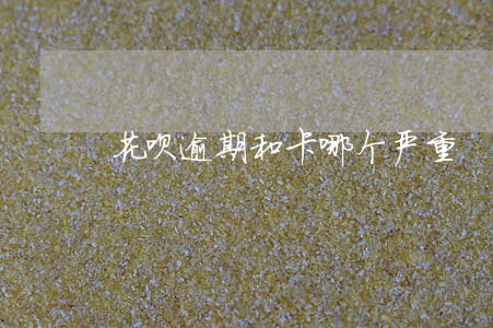 花呗逾期和卡哪个严重
