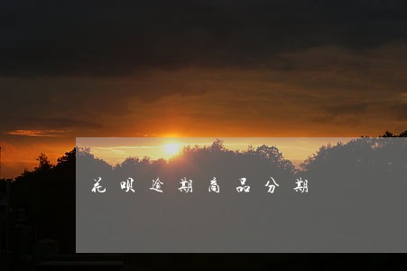 花呗逾期商品分期 花呗逾期商品分期