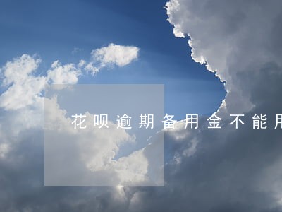 花呗逾期备用金不能用吗 花呗逾期备用金不能用吗