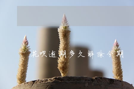 花呗逾期多久解除分期 花呗逾期多久解除分期