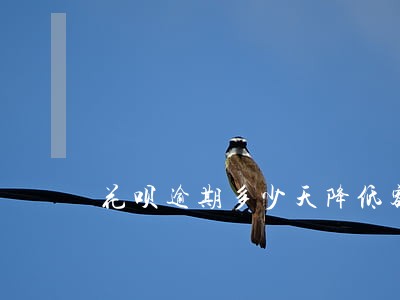 花呗逾期多少天降低额度 花呗逾期多少天降低额度