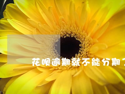 花呗逾期就不能分期了 花呗逾期就不能分期了