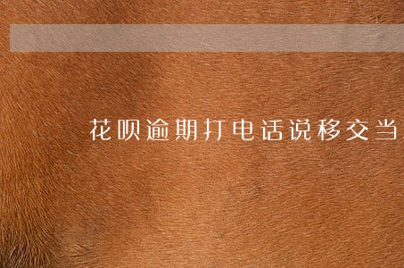 花呗逾期打电话说移交当地 花呗逾期打电话说移交当地