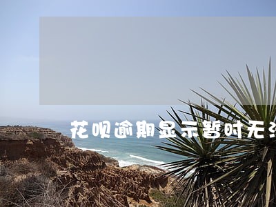 花呗逾期显示暂时无法使用 花呗逾期显示暂时无法使用