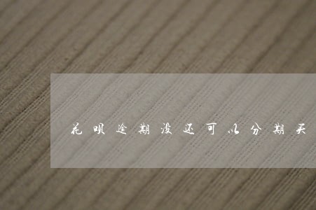 花呗逾期没还可以分期买车吗 花呗逾期没还可以分期买车吗