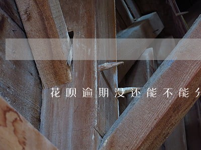 花呗逾期没还能不能分期买车 花呗逾期没还能不能分期买车