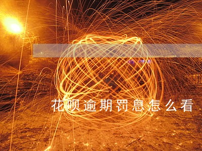 花呗逾期罚息怎么看 花呗逾期罚息怎么看