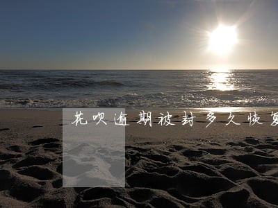 花呗逾期被封多久恢复 花呗逾期被封多久恢复