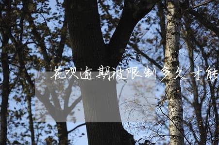花呗逾期被限制多久才能恢复 花呗逾期被限制多久才能恢复