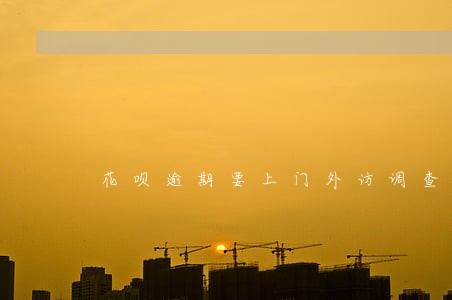 花呗逾期要上门外访调查 花呗逾期要上门外访调查