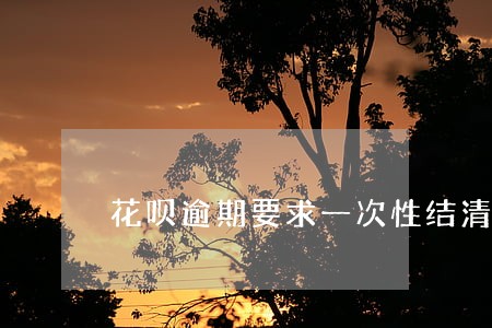 花呗逾期要求一次性结清 花呗逾期要求一次性结清