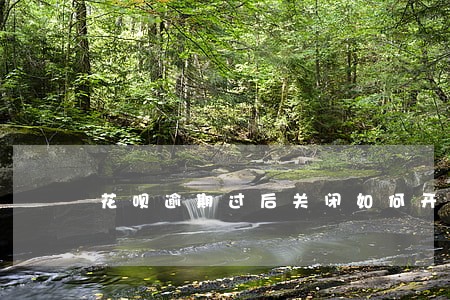 花呗逾期过后关闭如何开通