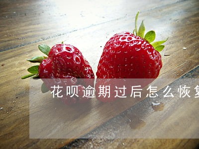 花呗逾期过后怎么恢复正常 花呗逾期过后怎么恢复正常