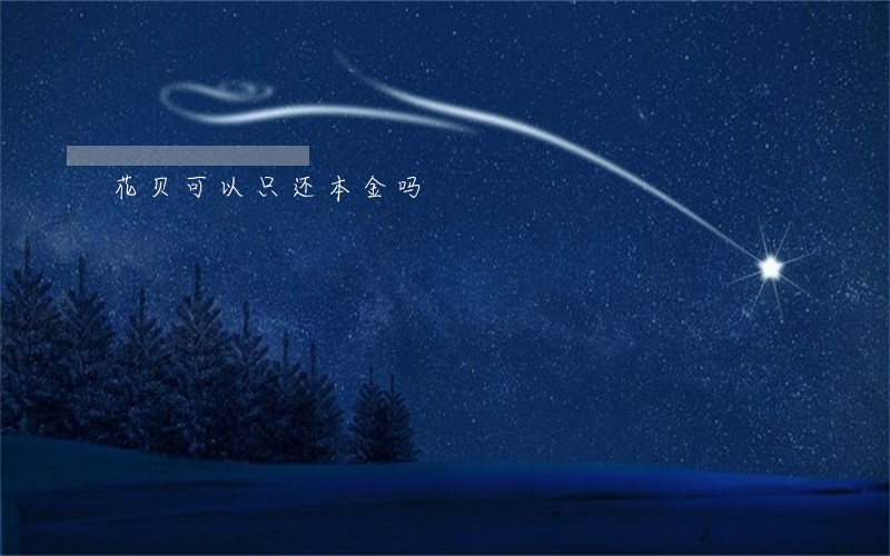 花贝可以只还本金吗 花贝可以只还本金吗