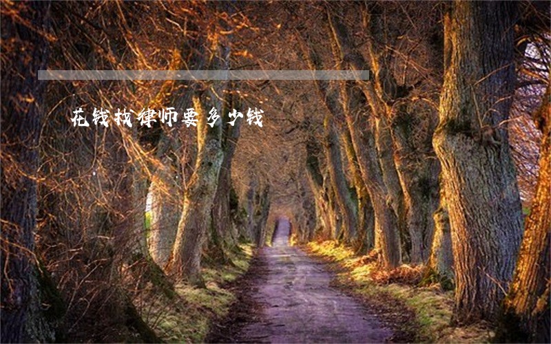 花钱找律师要多少钱 花钱找律师要多少钱