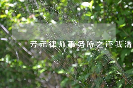 芳元律师事务所之还我清白 芳元律师事务所之还我清白