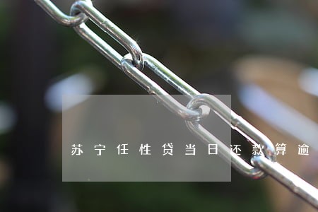 苏宁任性贷当日还款算逾期吗 苏宁任性贷当日还款算逾期吗