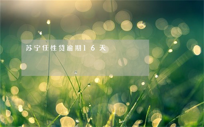 苏宁任性贷逾期16天 苏宁任性贷逾期16天
