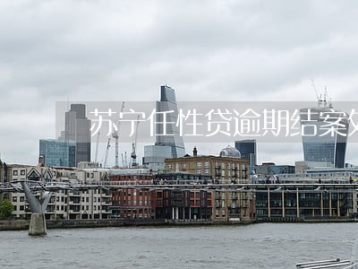苏宁任性贷逾期结案处理 苏宁任性贷逾期结案处理
