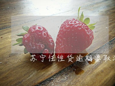 苏宁任性贷逾期要取消分期 苏宁任性贷逾期要取消分期