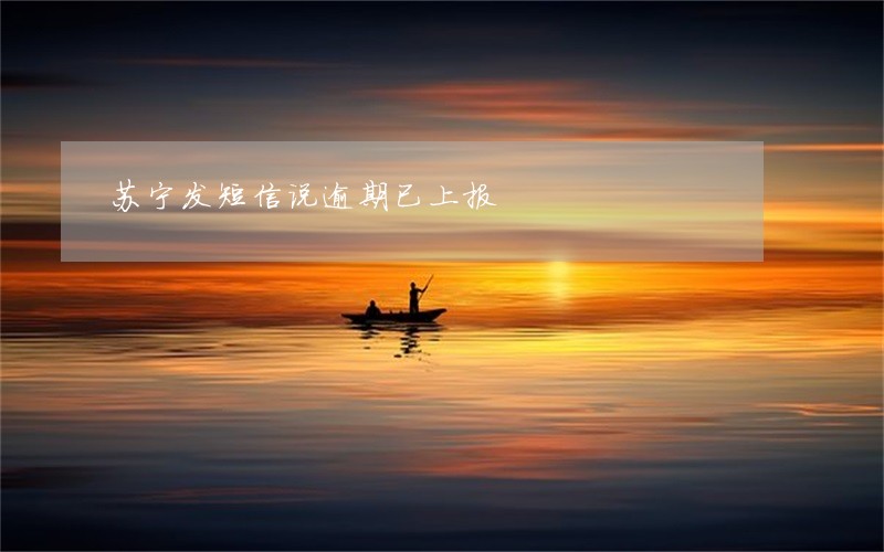 苏宁发短信说逾期已上报 苏宁发短信说逾期已上报