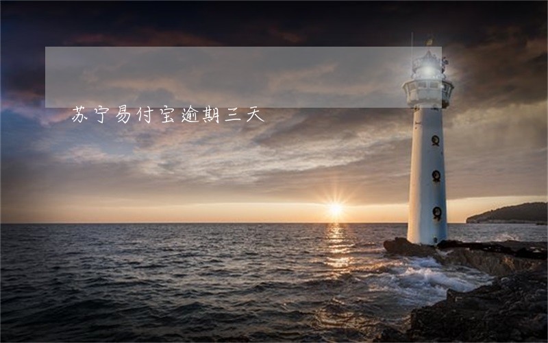 苏宁易付宝逾期三天 苏宁易付宝逾期三天