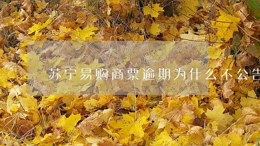 苏宁易购商票逾期为什么不公告 苏宁易购商票逾期为什么不公告