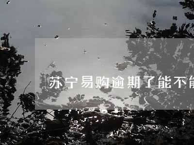 苏宁易购逾期了能不能借款 苏宁易购逾期了能不能借款