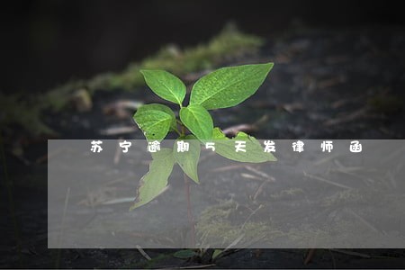 苏宁逾期5天发律师函 苏宁逾期5天发律师函