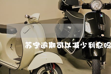 苏宁逾期可以减少利息吗
