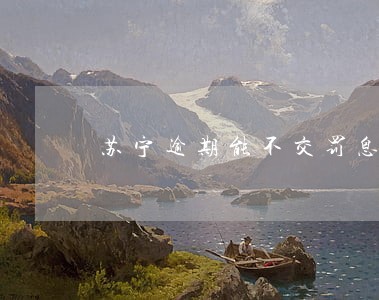 苏宁逾期能不交罚息 苏宁逾期能不交罚息