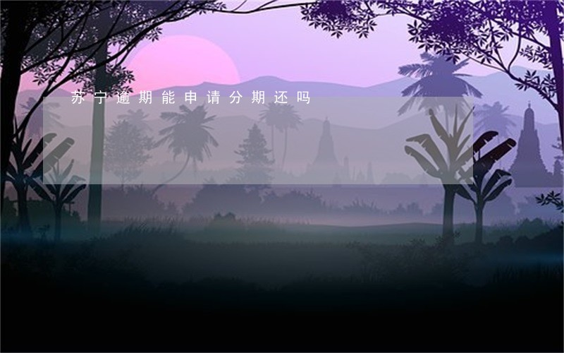 苏宁逾期能申请分期还吗 苏宁逾期能申请分期还吗