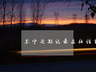 苏宁逾期记录在征信里保存多久 苏宁逾期记录在征信里保存多久