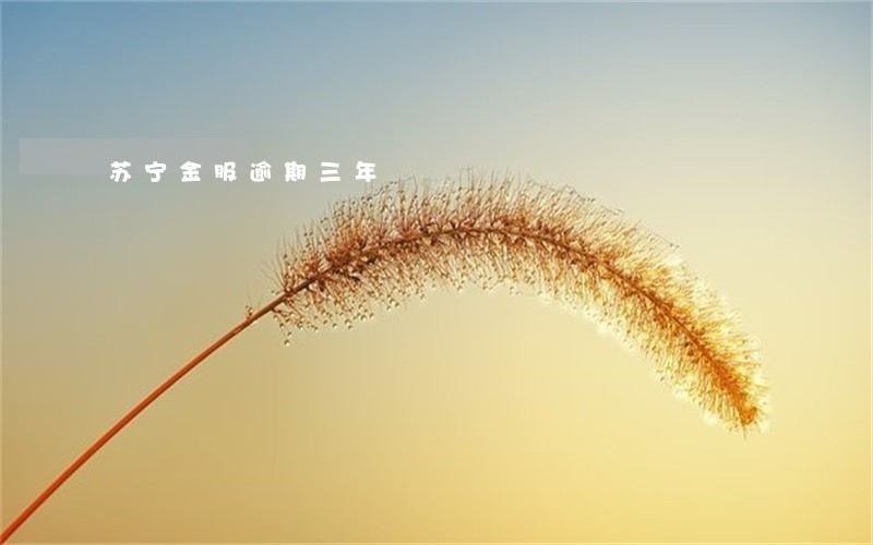 苏宁金服逾期三年 苏宁金服逾期三年