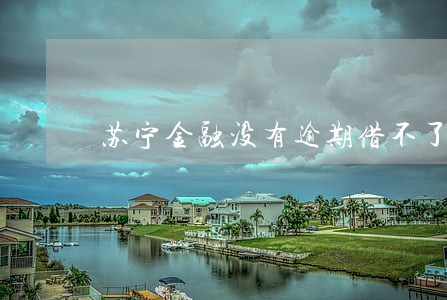 苏宁金融没有逾期借不了