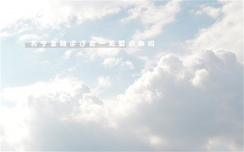 苏宁金融迟还款一天算逾期吗 苏宁金融迟还款一天算逾期吗