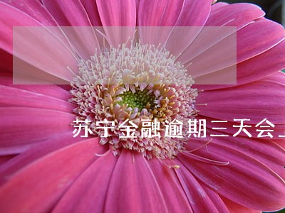 苏宁金融逾期三天会上门吗 苏宁金融逾期三天会上门吗