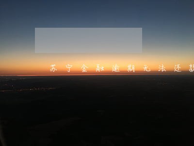 苏宁金融逾期无法还款 苏宁金融逾期无法还款