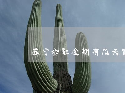 苏宁金融逾期有几天宽限期 苏宁金融逾期有几天宽限期